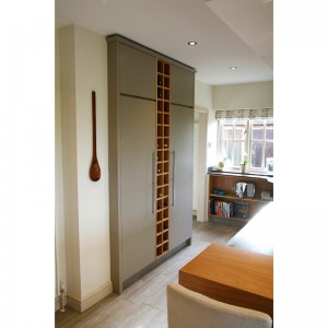 wine rack and storage cupboards