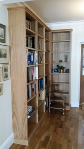 Bespoke oak book case by Mark Williamson Furniture